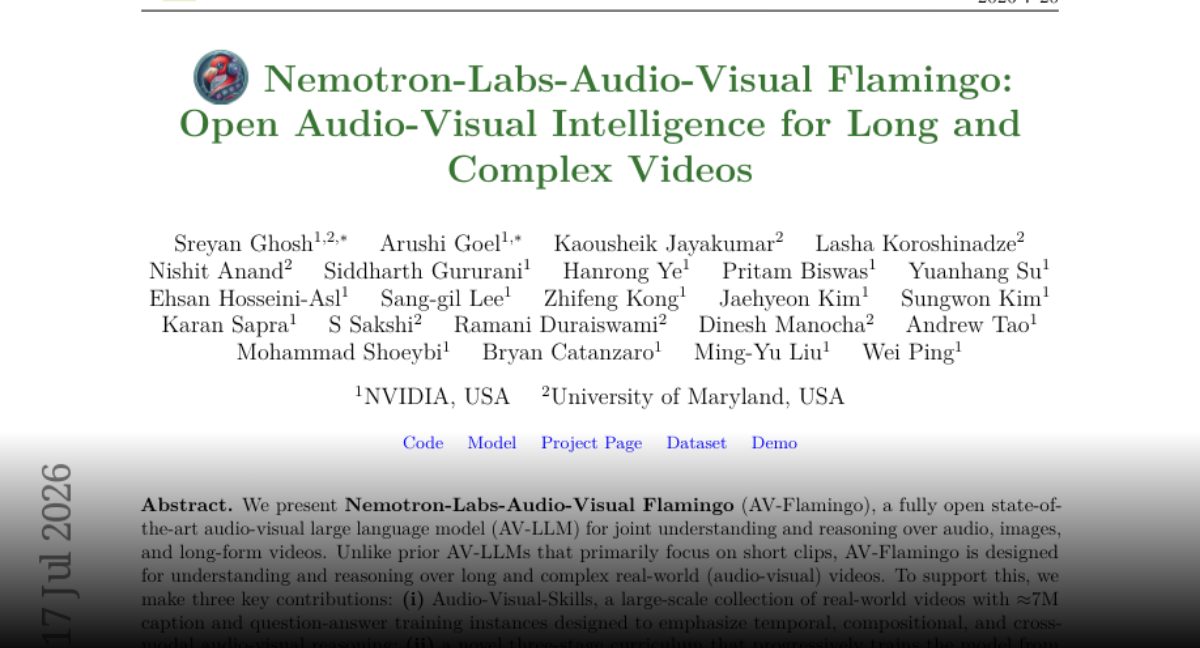 AV-Flamingo : modèle audio-vidéo long open-source