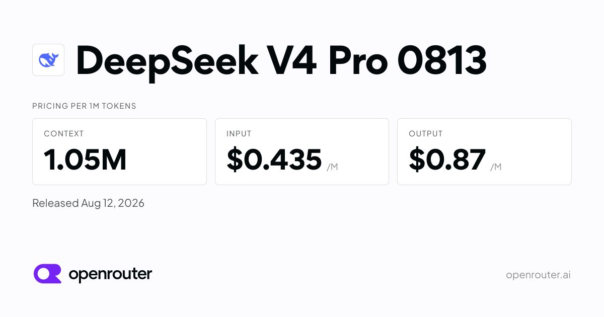 DeepSeek V4 Pro 0813 — API only